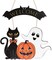 Halloween Wooden Ghost Door Wreath – Front Door & Wall Sign with Pumpkin, Black Cat, and Ghosts, Farmhouse Indoor & Outdoor Halloween Decoration (Cat Pumkin)